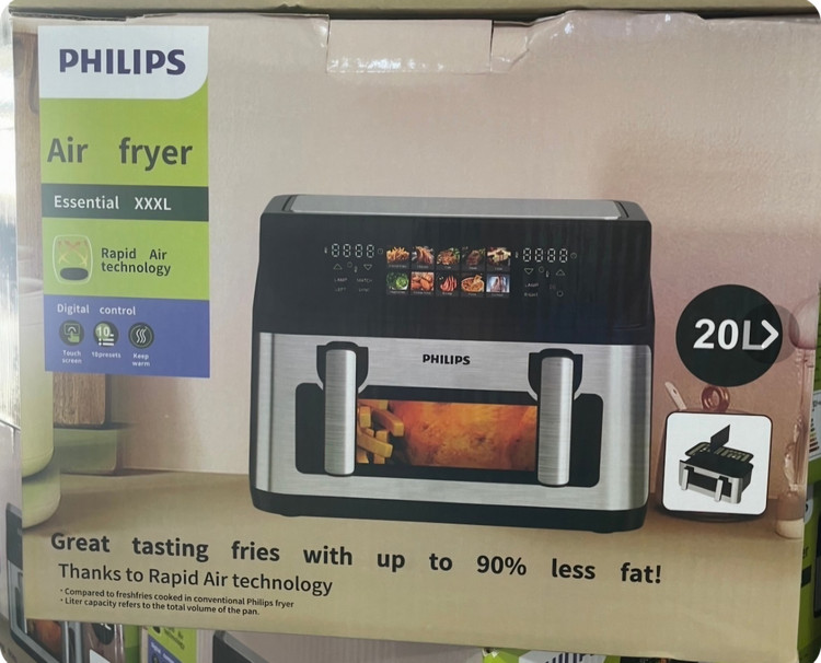 سرخکن دو قلو فیلیپس -ظرفیت 20لیتری تمام استیل- قدرت 3500 وات-HD-9270