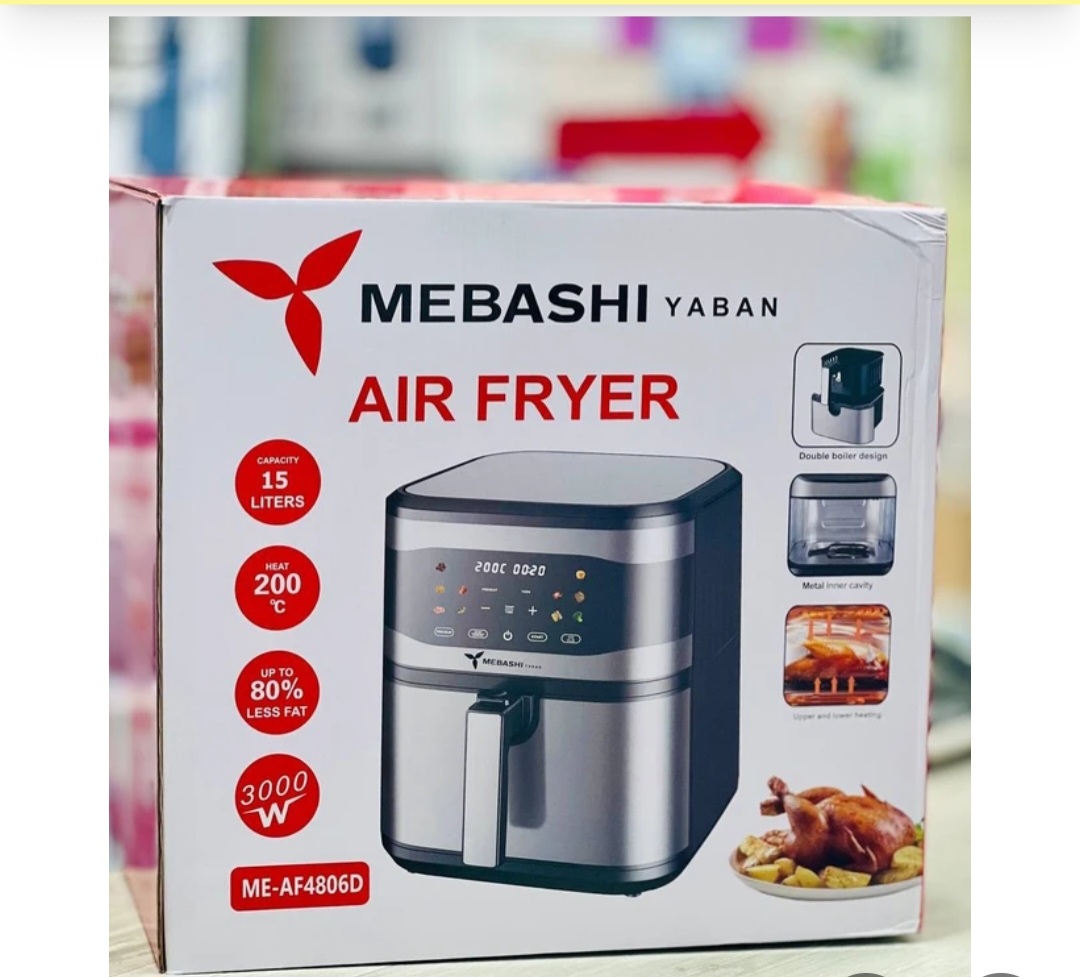 سرخکن دو المنت مباشی-ظرفیت 15لیتر تمام استیل سبد دار مدل ME-AF4806D