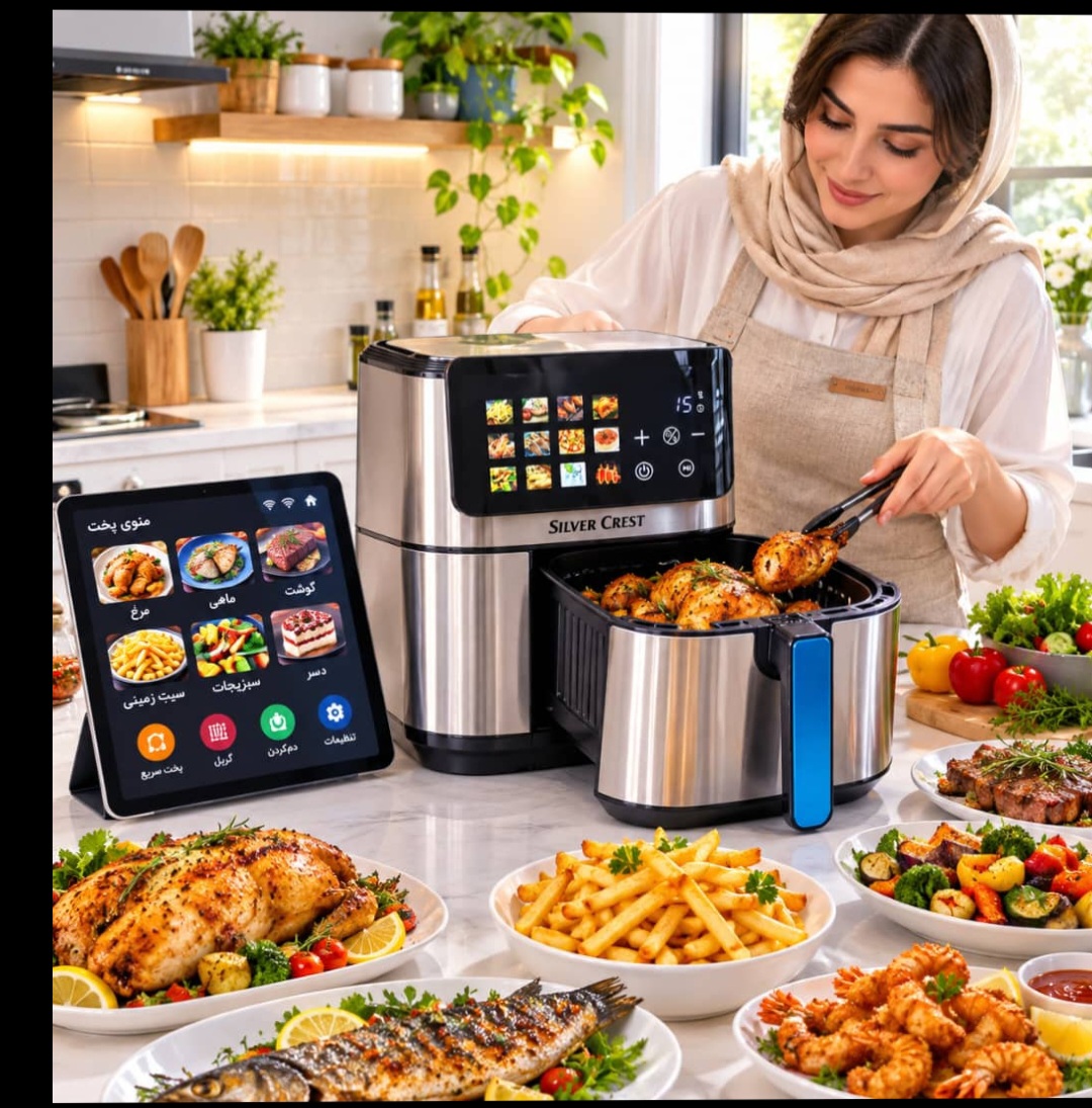 سرخکن 15لیتری بدون روغن و گریل  سیلور کرست مدل XL-9093-D توان 2400 وات