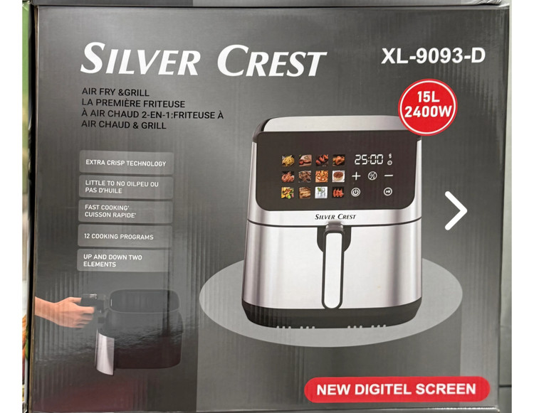 سرخکن 15لیتری بدون روغن و گریل سیلور کرست مدل XL-9093-D توان 2400 وات