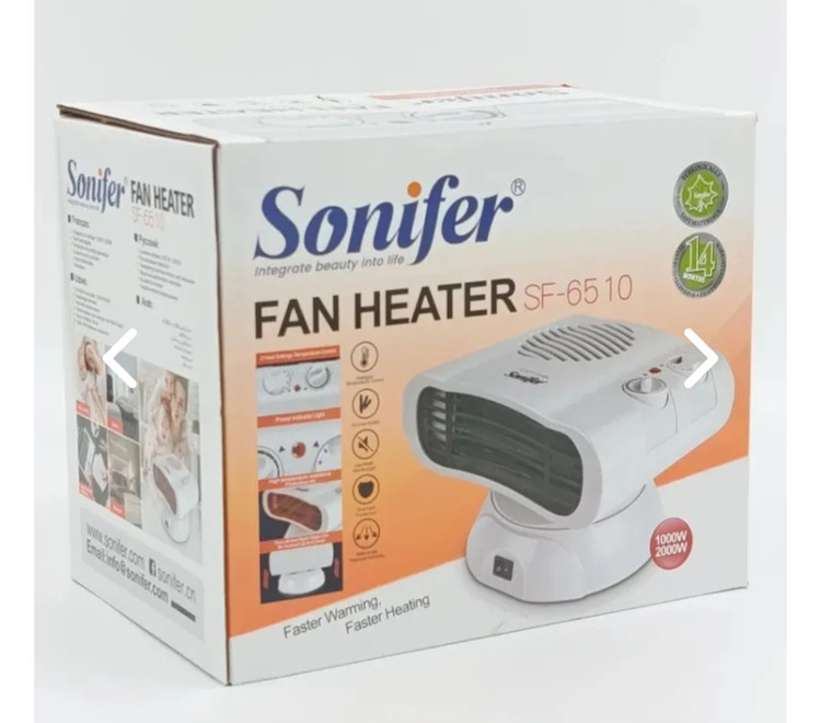 هیلتر فن دار گردن متحرک برقی تا 2000 وات سونیفر کد SF 6510- بخاری رومیزی