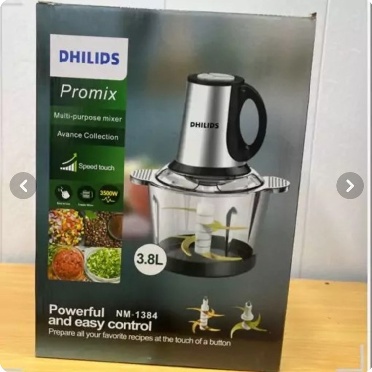 خردکن غذاساز فیلیپس 4+6تیغه استیل همراه با همزن مدل MN-1384